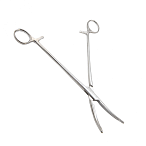 Зажим жесткий для влагалищных операций, изогнутый, №1, 219 мм. Surgiwell