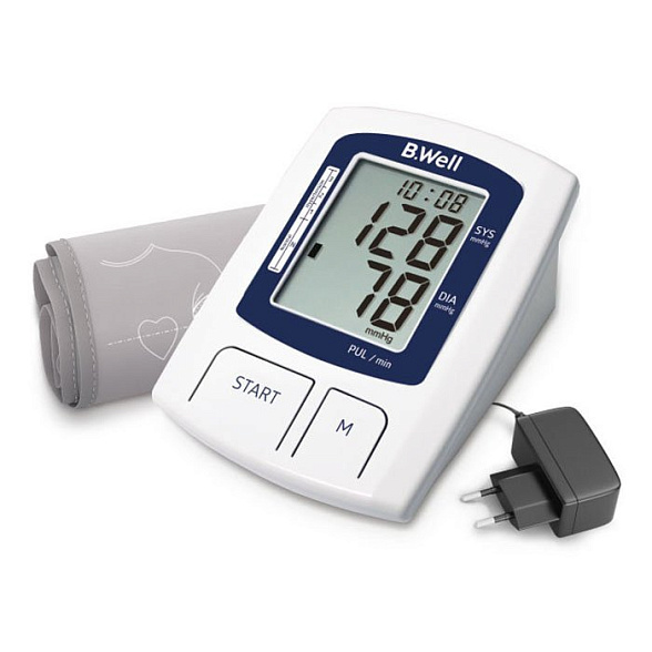 Тонометр A-23, автомат, среднее давление, индикатор аритмии, память 2x60, дата и время, шкала давления, увелич. манжета (22-36см.), адаптер