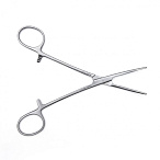 Зажим медицинский DE BAKEY-RANKIN, кровоостанавливающий с атравматической нарезкой изогнутый, 160 мм (З-11-2р), МИЗТ