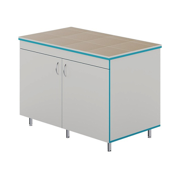 Закрытый стол для работы стоя со столешницей из керамогранитной плитки СЛЗ НВК 1200 КГ