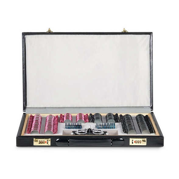 Набор пробных очковых линз с оправой на 232 линзы (металл)