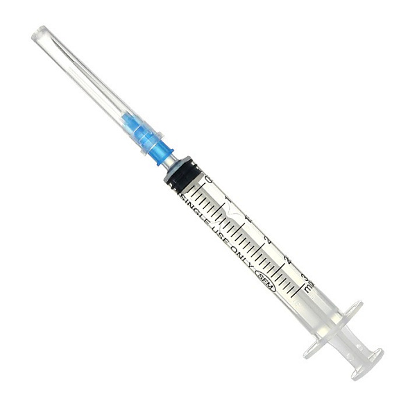 Шприц 3мл. (3-х) SFM, одноразовый стерилизованный с надетой иглой 0,6 x 30 - 23G (блистер), 100 шт