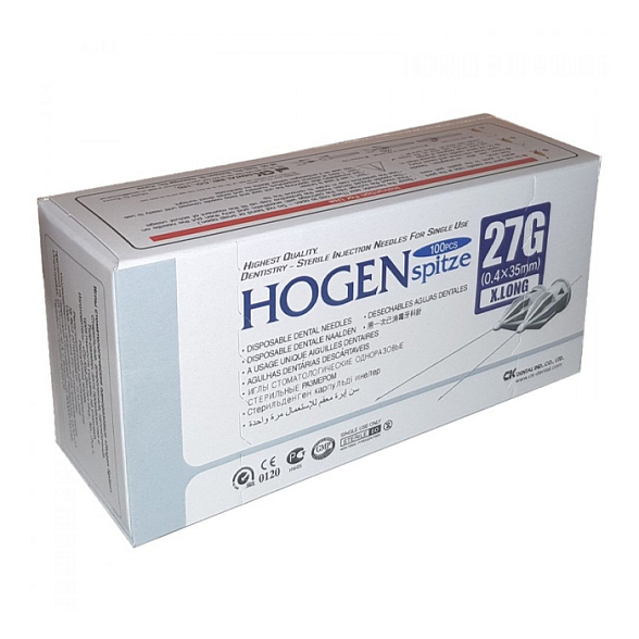 Иглы карпульные 27Gx35mm (0,4 x 35) уп. №100 Hogen Spitze C-K Dental Ind. Co., LTD