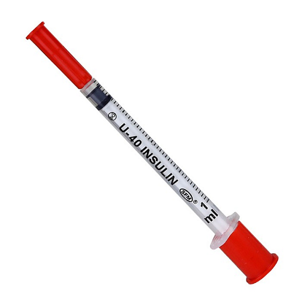 Шприц 1,0 мл. инсулиновый U - 40 (3-х) SFM, одноразовый стерилизованный с интегрированной иглой 0,30 х 8,0 - 30G № 10 (полибэг), 100 шт