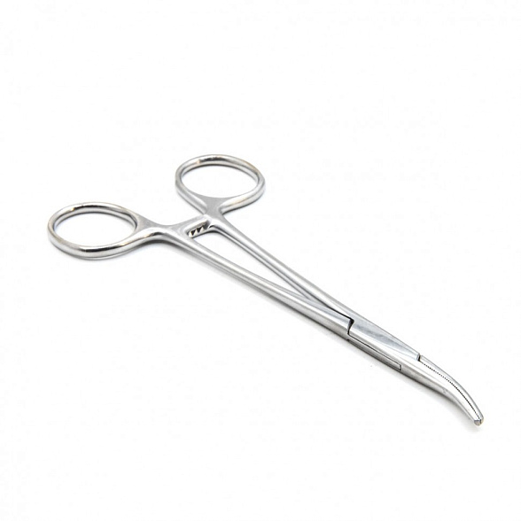 Зажим кровоостанавливающий "Москито", изогнутый по ребру, 160 мм. Surgiwell