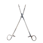 Зажим жесткий для влагалищных операций, изогнутый, №1, 219 мм. Surgiwell