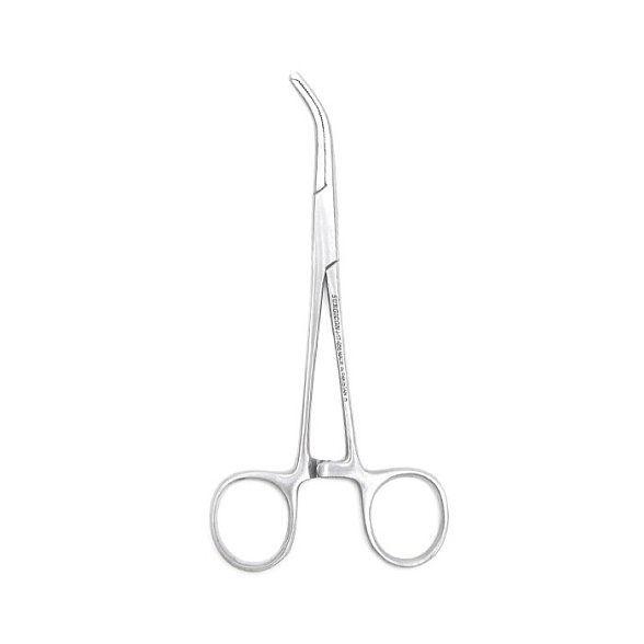 Зажим кровоостанавливающий Москит,зубчатый изогнутый по ребру 154мм Surgicon