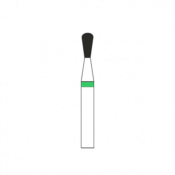 Бор стоматологический алмазный для турбинного наконечника, форма груша, грубой зернистости, длина 19 мм, d=1,4 , 10 шт