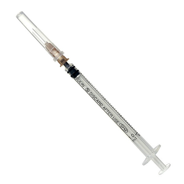 Шприц 1,0 мл. инсулиновый U-40 (3-х) SFM, одноразовый стерилизованный с надетой иглой 0,45 х 12 - 26G (блистер), 100 шт