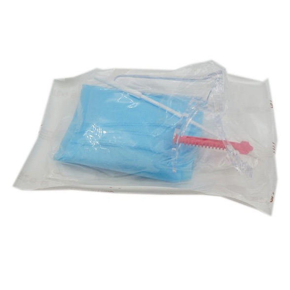 01.111.04.16.1.043 Набор гинекологический смотровой одноразовый стерильный «Ева» (Зеркало по Куско №1, зонд урогенитальный комбинированный, салфетка Б-16, перчатки латексные смотровые, размер М)