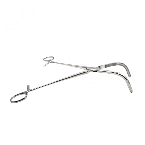 Зажим жесткий для влагалищных операций, №2, изогнутый, 233 мм. Surgiwell