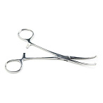 Зажим кровоостанавливающий 1х2 зубчатый изогнутый №1 150 мм