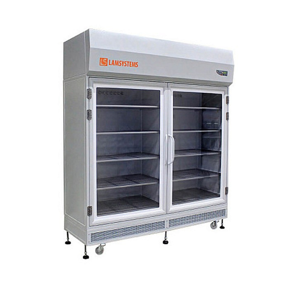 Шкаф стерильного хранения с распашными дверями для фармацевтических производств (КД 442.120.32, 10 полок, УФ-облучение над верхними полками)