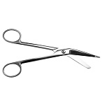 Ножницы для разрезания повязок с пуговкой горизонт. изогн., 185 мм