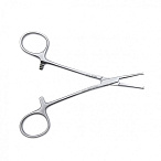 Зажим медицинский HALSTED-MOSQUITO, кровоостанавливающий 1х2 зубый, зубчатый, для новорожденных, прямой, 125 мм (З-117р), МИЗТ