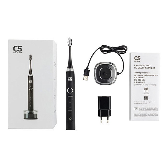 Электрическая звуковая зубная щетка CS-333  CS Medica (черная)