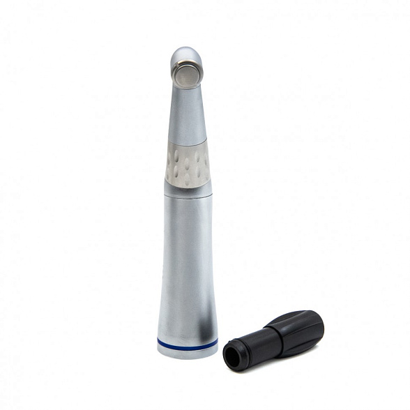 555 - угловой наконечник с генератором света, внутренним охлаждением и кнопочным зажимом бора, 1:1, для CA-боров 2,35 мм, Mercury