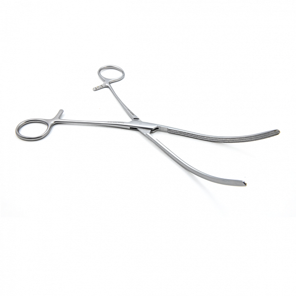 Зажим медицинский DOYEN, кишечный эластичный,для взрослых, изогнутый, 230 мм (З-40-2р), МИЗТ