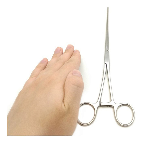 Зажим кишечный эластичный для взрослых прямой 240мм