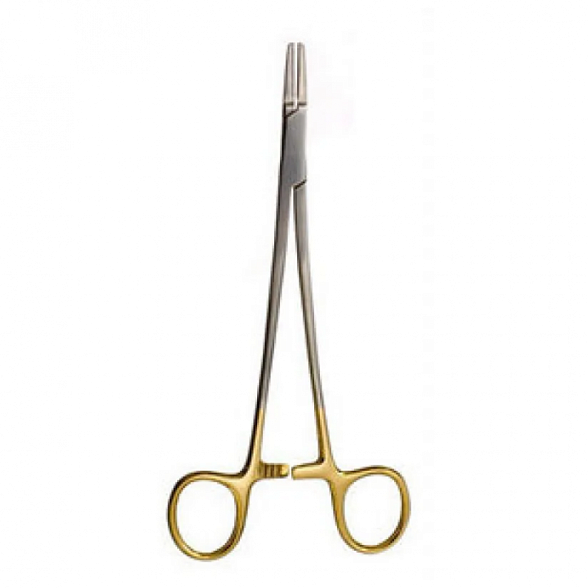 Иглодержатель, армированный твердым сплавом, с золотыми ручками, 200 мм. Surgiwell