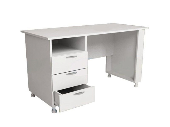 Стол для оснащение кабинета врача однотумбовый СМ-1-03.02 с нишей на опорах
