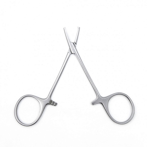 Зажим медицинский BABY-MOSQUITO, кровоостанавливающий глазной, прямой с зубом, 84 мм (З-8р), МИЗТ