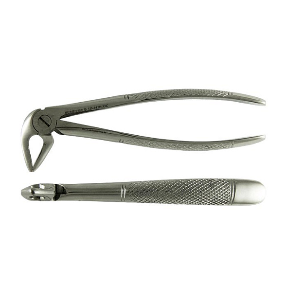 Щипцы с широкими губками для удаления корней зубов нижней челюсти № 33 (Щ-177s)