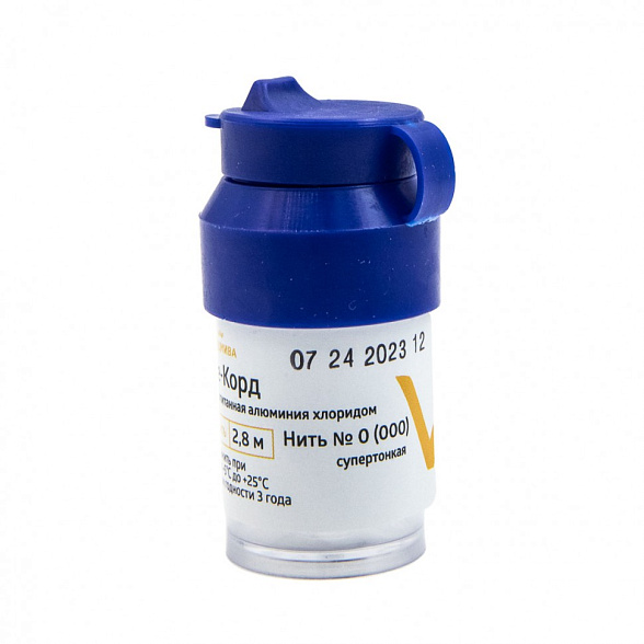 Ретракционная нить (РЕ-КОРД) №0 000, нить пропитанная алюминия хлоридом 2,8м, Владмива