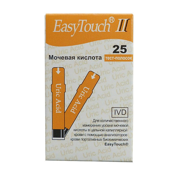 Тест-полоски на мочевую кислоту ИзиТач (EasyTouch® Uric Acid) (25 шт)