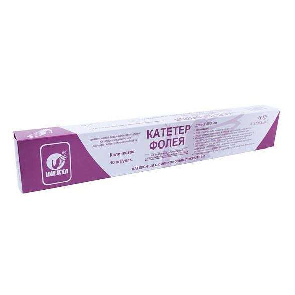 Катетер Фолея 2-х INEKTA латексный с силиконовым покрытием CH12 30 мл, 10 шт/уп