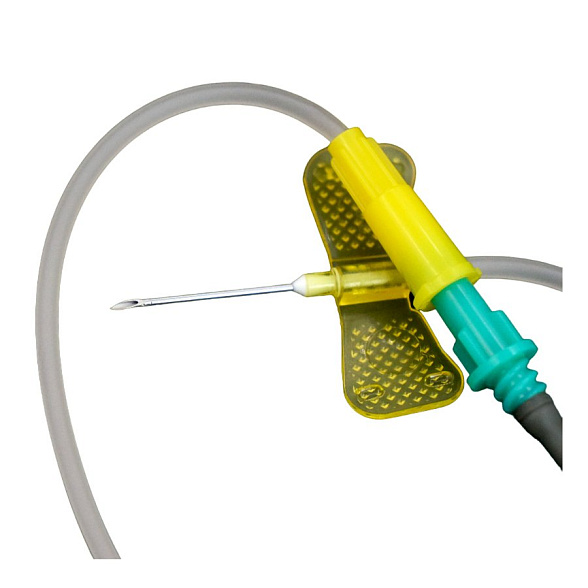 Игла-бабочка Lind-Vac 20G x 3/4'' x 7'' 0.9мм х 19 мм, длина трубки 19 см, с гибким катетером и люэр-адаптером, 100 шт/уп