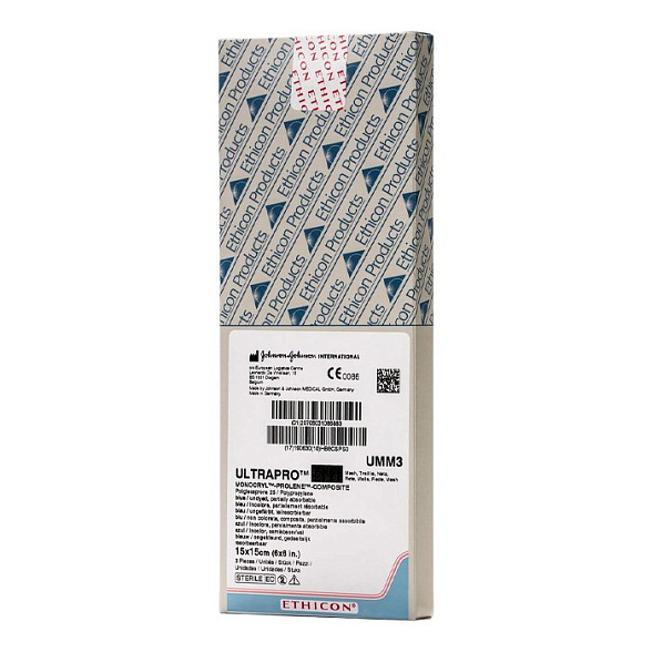 Ethicon УЛЬТРАПРО хирургическая сетка композиционная 15 х 15 см UMM3, 3 шт