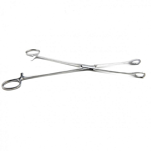 Щипцы для удаления плодного яйца с кремальерой, прямые, с шириной губок 12 мм, 260 мм. Surgiwell