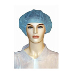 Шапочка-берет медицинская одноразовая, размер универсальный (12г/кв.м, Голубая)