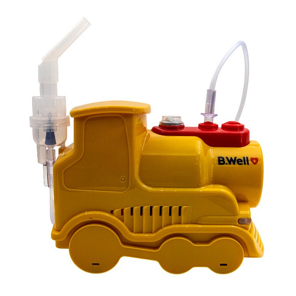 Ингалятор компрессор. PRO-115 "ПАРОВОЗИК" (3 маски, мундштук, насадка для носа, сумка, пониженный уровень шума)