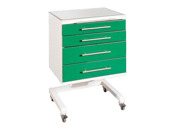 Тумба медицинская металлическая ТМк-04, 4 ящика