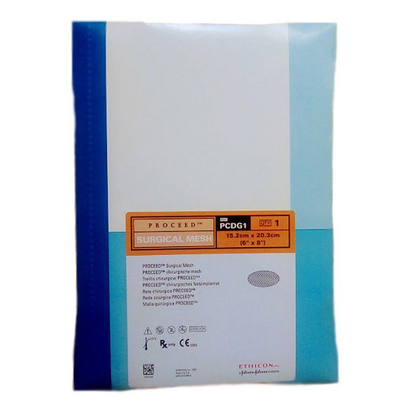 Ethicon ПРОСИД хирургическая сетка овальная 15 х 20 см PCDG1