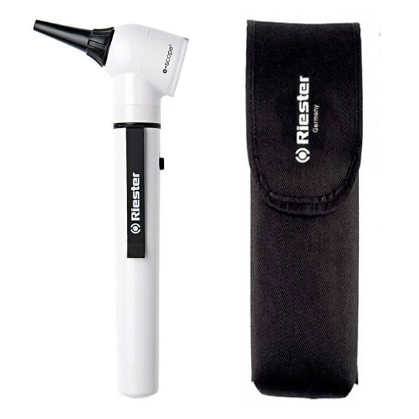 Riester e-scope Отоскоп, прямое освещение, XL 2,5 В, белый в чехле