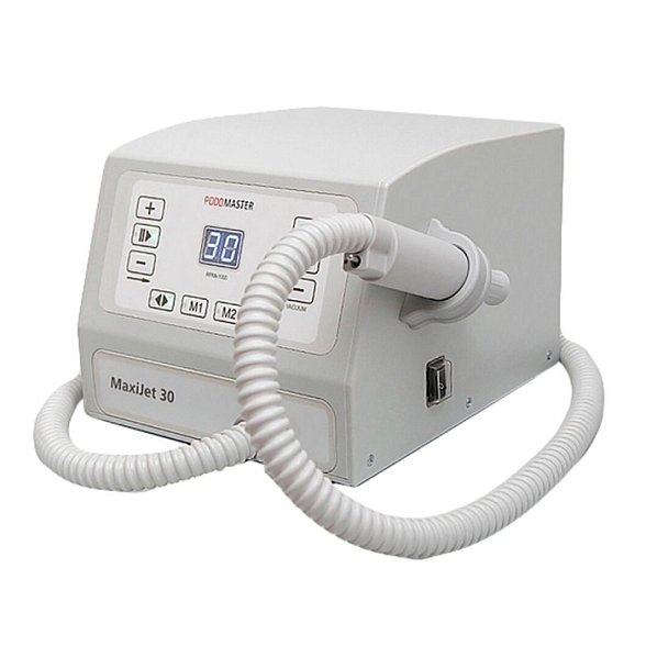 Podomaster Maxijet 30 - аппарат для педикюра с боковым держателем для наконечника и счётчиком времени до замены фильтра