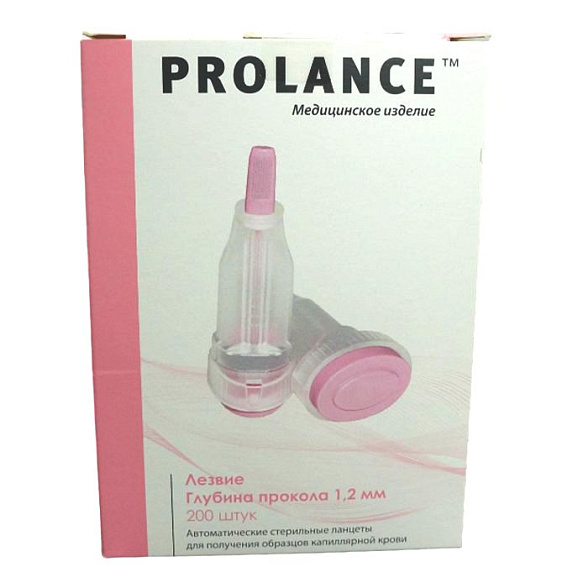 Ланцеты Prolance Pediatric для капиллярного забора крови, глубина прокола 1,2 мм, розовые