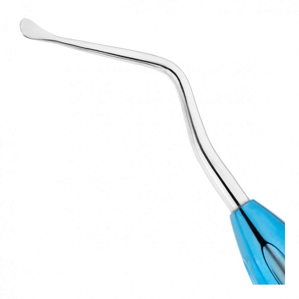 Распатор двусторонний стоматологический, ширина первой рабочей части 2,6 мм., ширина второй рабочей части 2,6 мм. общая длина 182 мм, рабочая часть - нержавеющая сталь, рукоятка - титан