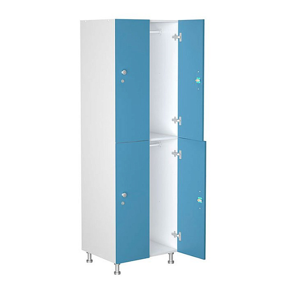 Шкаф для раздевалок WL 22-60 голубой/белый