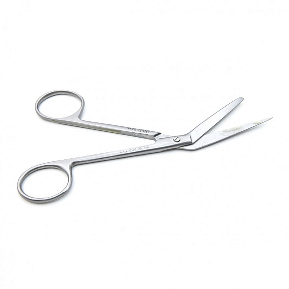 Ножницы для вскрытия сосудов, горизонтально-изогнутые, 135 мм (Н-2р), МИЗТ