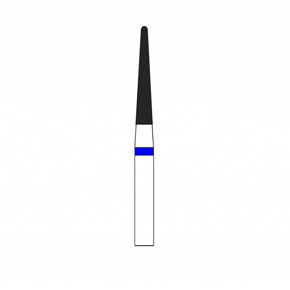 Бор стоматологический алмазный для турбинного наконечника, форма конусная полусферический конец, средней зернистости d=1,4 мм, длина 22 мм, 10 шт