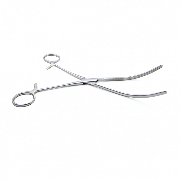 Зажим медицинский DOYEN, кишечный эластичный,для взрослых, изогнутый, 230 мм (З-40-2р), МИЗТ