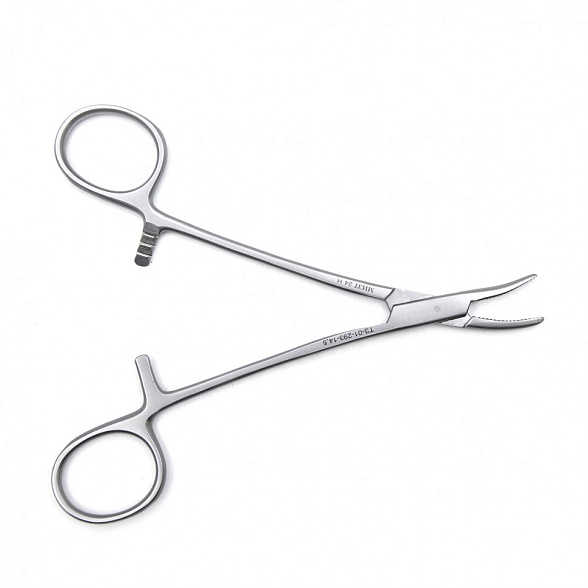 Зажим медицинский DANDY, кровоостанавливающий нейрохирургический, изогнутый, 145 мм (З-17-2р), МИЗТ