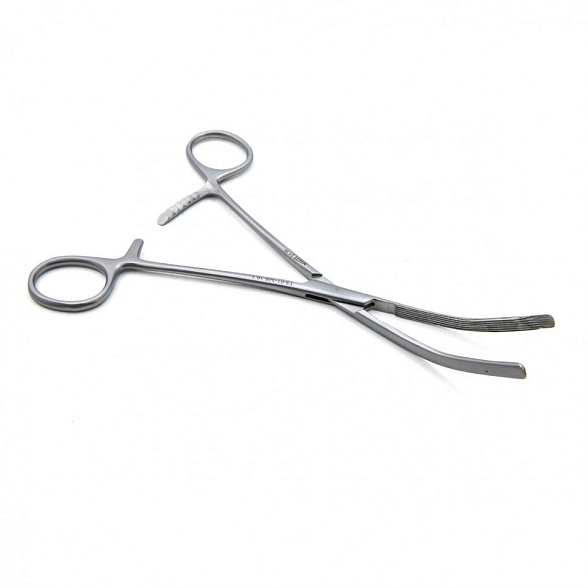 Зажим медицинский DOYEN, кишечный эластичный,для детей, изогнутый, 170 мм (З-40-6р), МИЗТ