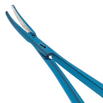 Иглодержатель микрохирургический трехшарнирный, изогнутый, 180 мм, замок L