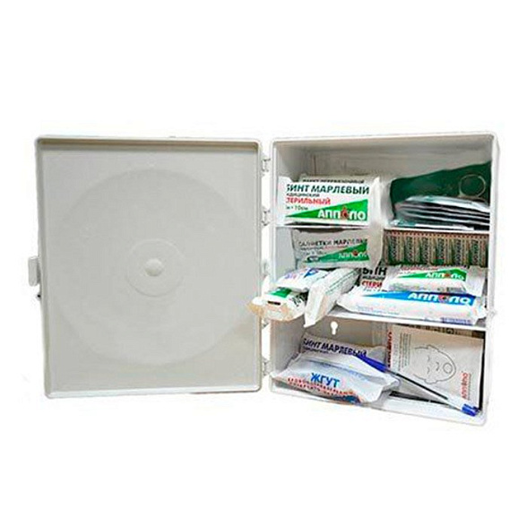 Аптечка первой помощи работникам (в пластиковом шкафу) по приказу №169н от 05 марта 2011г