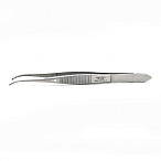 Пинцет глазной, по Грейфу 10см, изогнутый